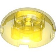 Lego kostka kulatá, kopule 4x4, průhledná žlutá (6386220, 6503231)